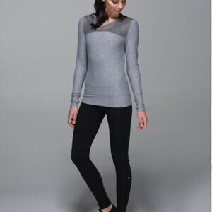 Lululemon Heathered Slate Just Breathe Long Sleeve Top 6